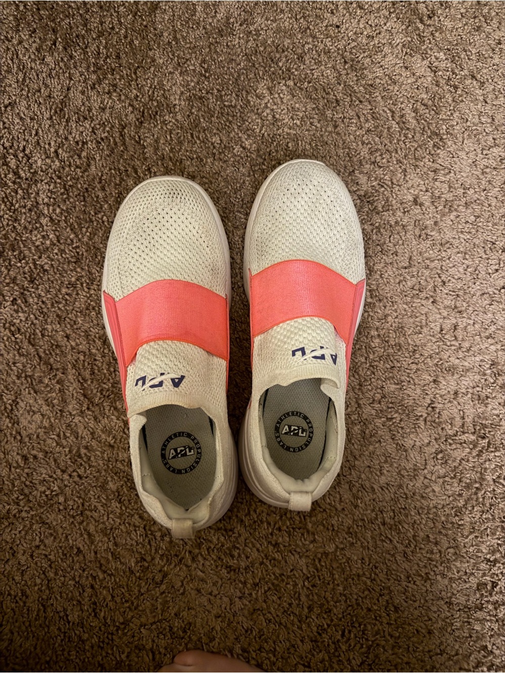APL Kids Slip-On Sneakers in Coral and Cream Knit